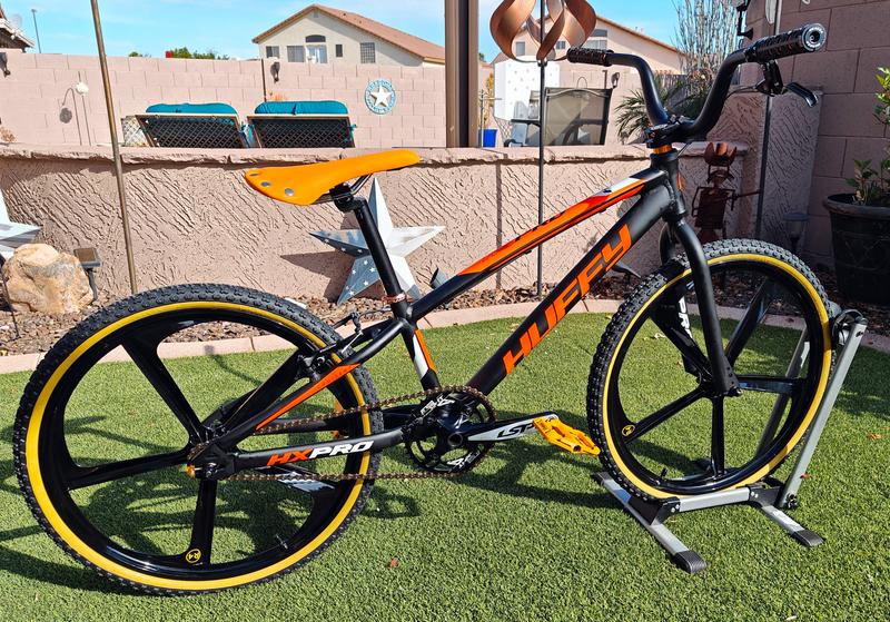 HX Pro Cruiser BMX Race Bike, 24-Inch, Black/Orange | Huffy
