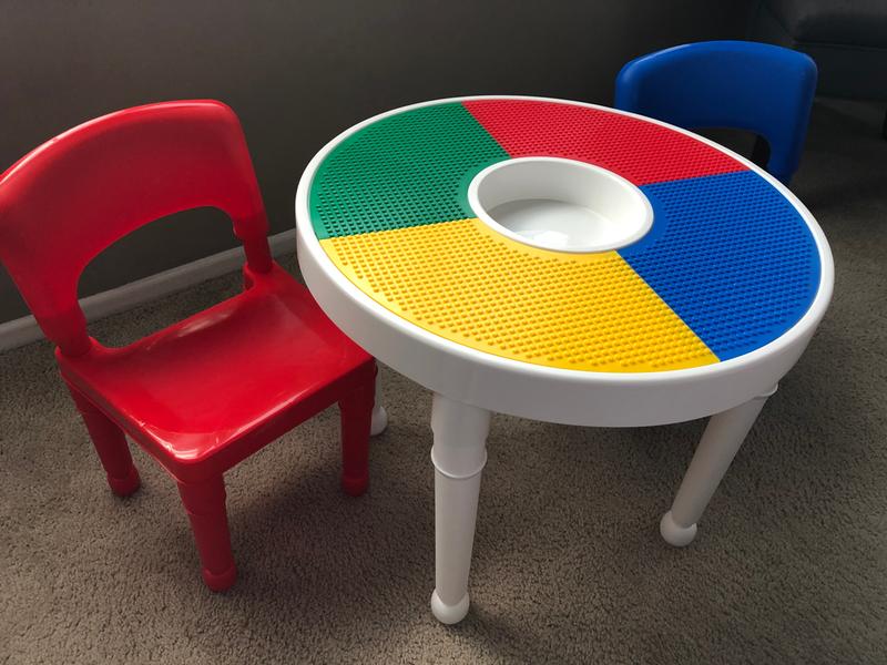 Round lego discount table with chairs