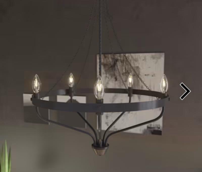 Hunter Merlin 5-Light Satin Brown Industrial Led Chandelier