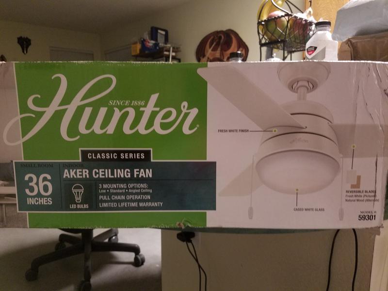 Led Light 36 Inch Ceiling Fan Hunter, Aker 36 In Led Indoor Fresh White Ceiling Fan