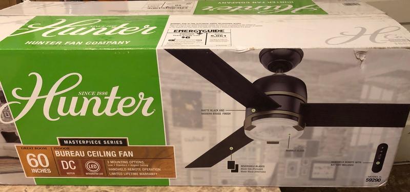 Bureau With Led Light 60 Inch Ceiling Fan Hunter Fan