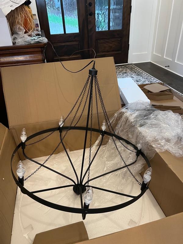 Hunter Merlin 7-Light Satin Brown Industrial Led Chandelier