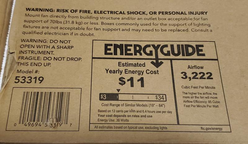 Actual airflow from box