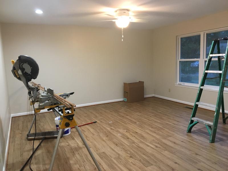 Hunter 52 inch Newsome flush mount in living room