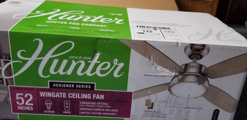 Wingate With Light 52 Inch Ceiling Fan Hunter Fan