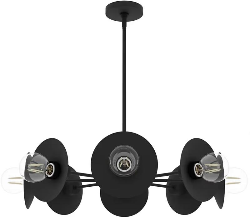 Hunter Fernando 8-Light Matte Black Modern/ContemporaryBare Bulb Chandelier