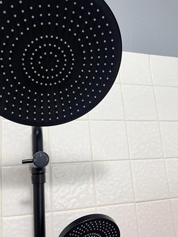 YAWWALK 3-Spray Rectangular 13.5 in. Shower Head Wall Bar Shower
