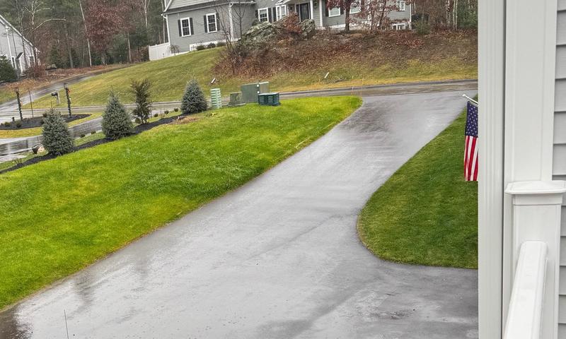 Check out the Left Side of my driveway.   It was quick and easy with the Husqvarna Blower!!!!