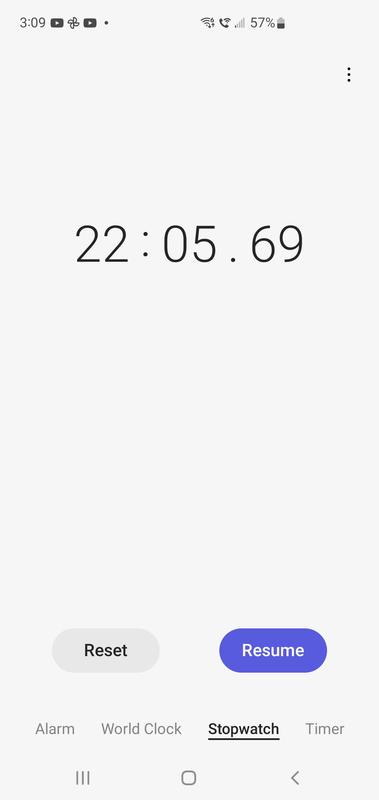Screen shot of stop watch runtime