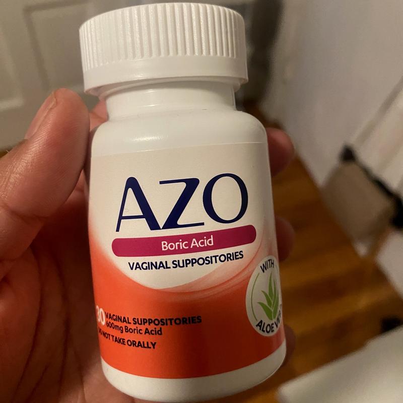 Azo Vaginal Suppositories, 600 mg Boric Acid - 30 vaginal suppositories