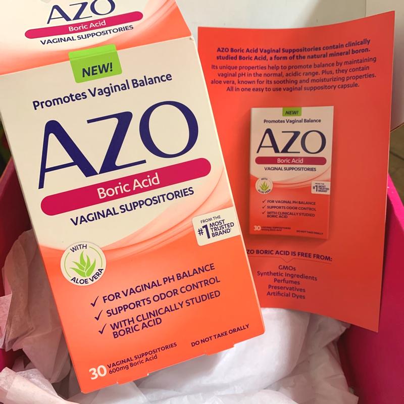 Azo Vaginal Suppositories, 600 mg Boric Acid - 30 vaginal suppositories