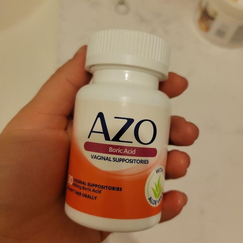 Azo Vaginal Suppositories, 600 mg Boric Acid - 30 vaginal suppositories