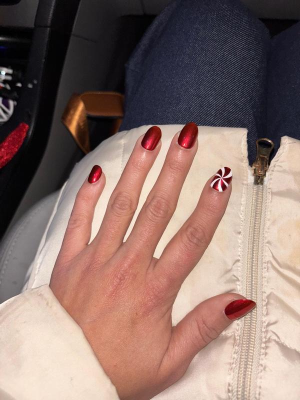 KISS imPRESS Holiday Press On Nails, 'Merry n Bright', Red, Short