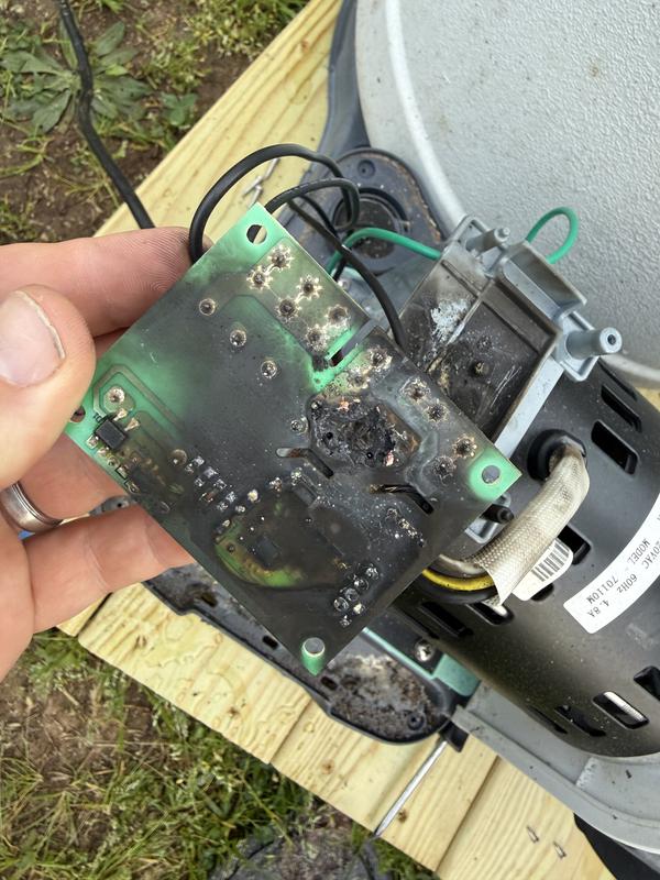 Burnt circuit board