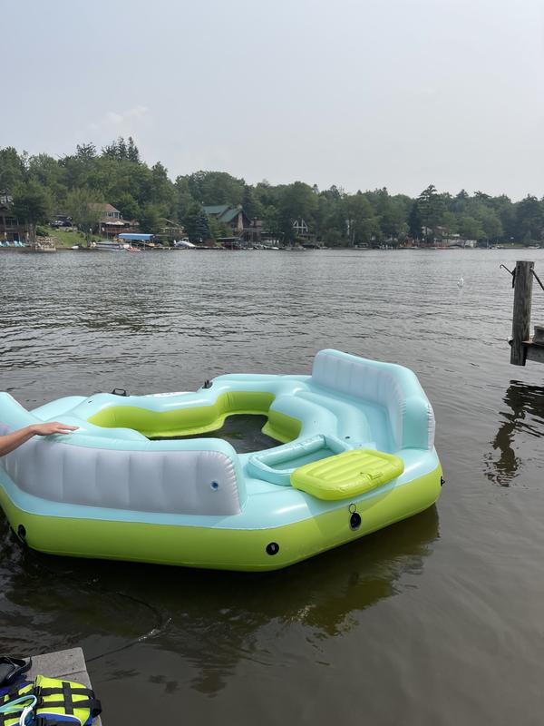 Outbound Inflatable Floating River/Lake Connectable 1-Person Tube/Ring,  White/Blue, 47-in