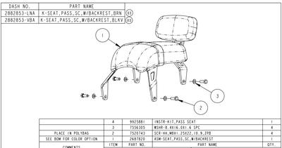 Siège Passager de Moto, Dossier de Siège Passager Noir 2882853 VBA Coussin  de Dossier de Siège Arrière de Moto pour Indian Bobber