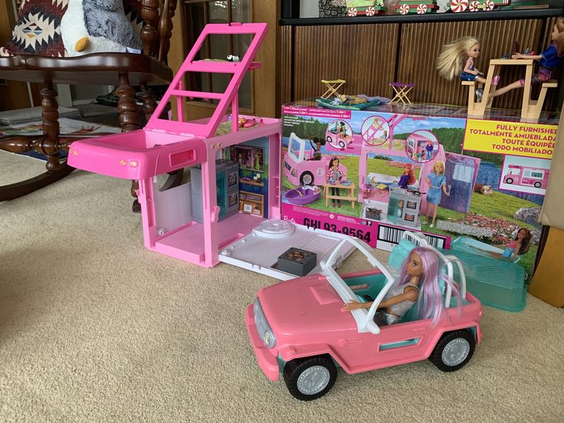 Drivable barbie online camper