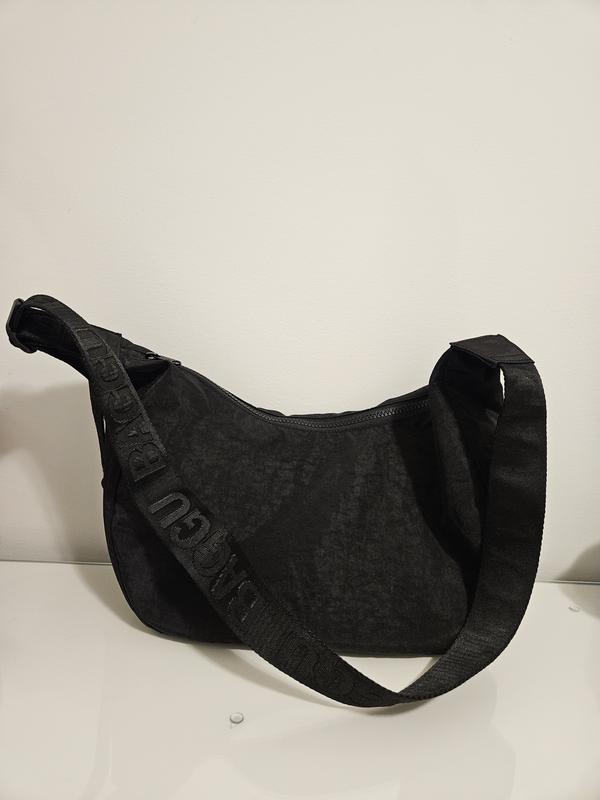 ★ ★ Women's Black CKJ Off Duty Medium Crescent Baggu | Medium Nylon Crescent Bag, Black | Vancouver Special