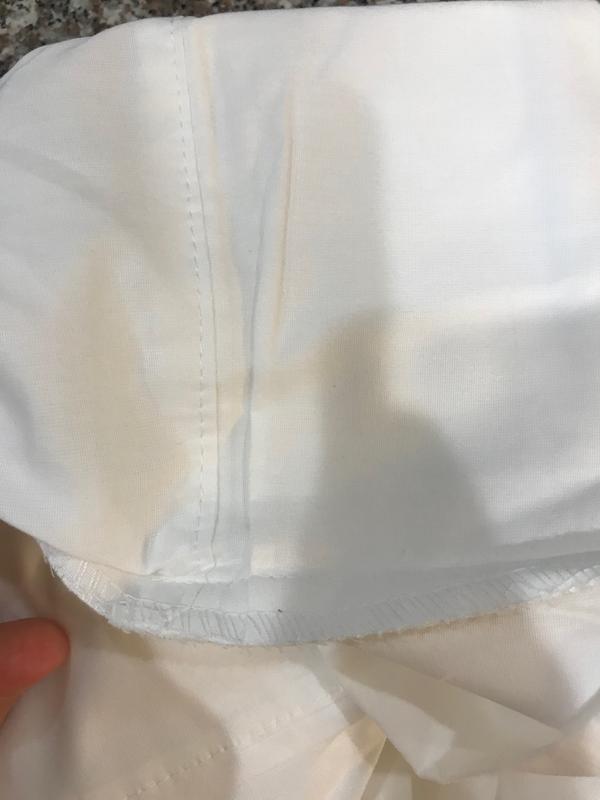 Pillowcase was stitched with crease in fabric