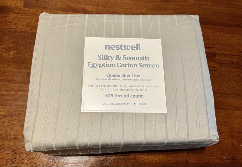 Nestwell™ Egyptian Cotton Sateen Striped 625ThreadCount Sheet Set