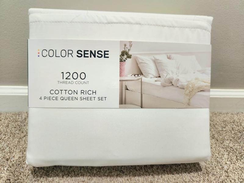  Color Sense 1200 Thread Count Beige Bed Sheets Set Queen Size,  Ultra Soft & Silky Cotton Rich Easy Care, 4pcs Sateen Sheets, Moisture  Wicking & Wrinkle Resistant Sheets, Sheet Set 