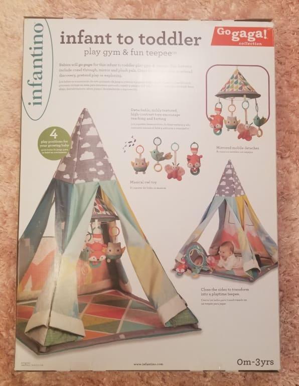 infantino go gaga infant to toddler play gym & fun teepee