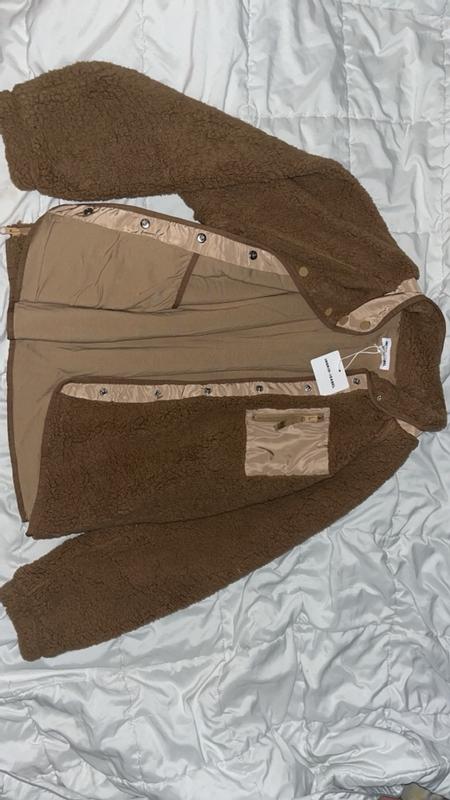 Customer photo for "Really warm and cozy Sherpa maternity jacket"
