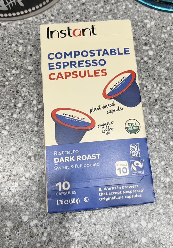 Instant® Compostable Espresso Capsules, Lungo Medium Roast, 10