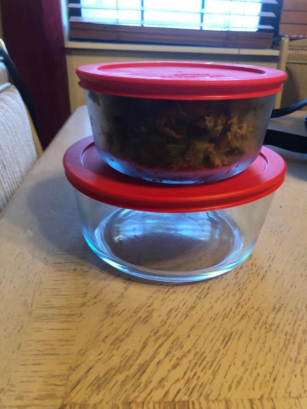 Pyrex Glass Storage With Lid 7 Cup, Utensils