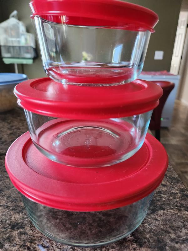 ❤️ NEW 6-pc Pyrex Simply Store GLASS STORAGE BOWLS 7, 4, 2 Cup