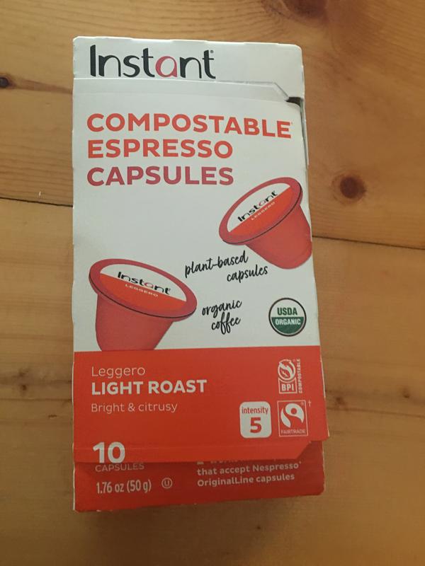 Instant® Compostable Espresso Capsules, Lungo Medium Roast, 10