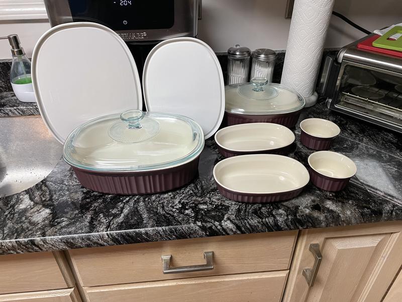 Corningware French Colors 6-Piece Bakeware Set, Cabernet