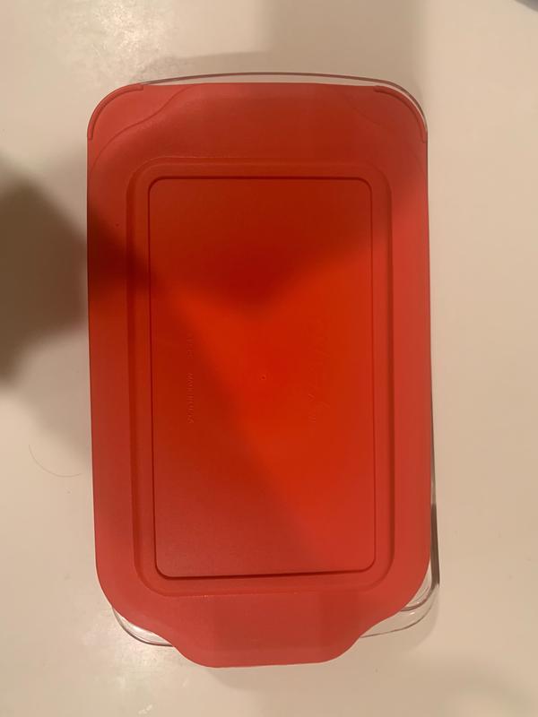 Pyrex 232-PC 2qt Red Storage Replacement Lid Cover - 2-Pack Made in the USA