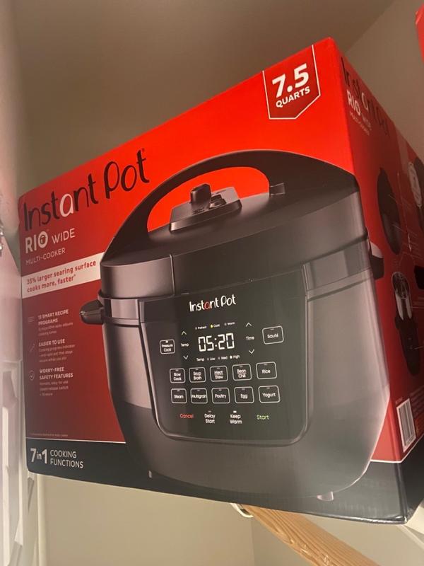 Instant Pot RIO Wide Plus, 7.5 Quarts 35% Larger Cooking Surface,  WhisperQuiet Steam Release, 9-in-1 Electric Multi-Cooker, Pressure Slow  Cooker, Rice