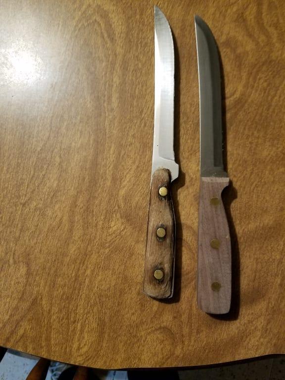 Vtg Chicago Cutlery 14 Knife Sharpener Walnut Wood Handle Honing Steel Rod