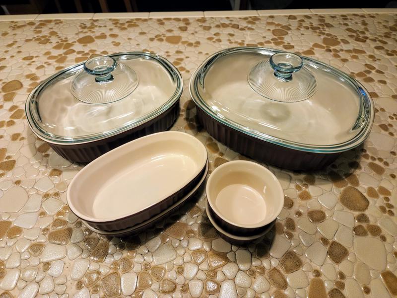 CorningWare Chic Gray Stoneware Rectangular Bakeware Set - Microwave,  Dishwasher, and Oven Safe in the Bakeware department at