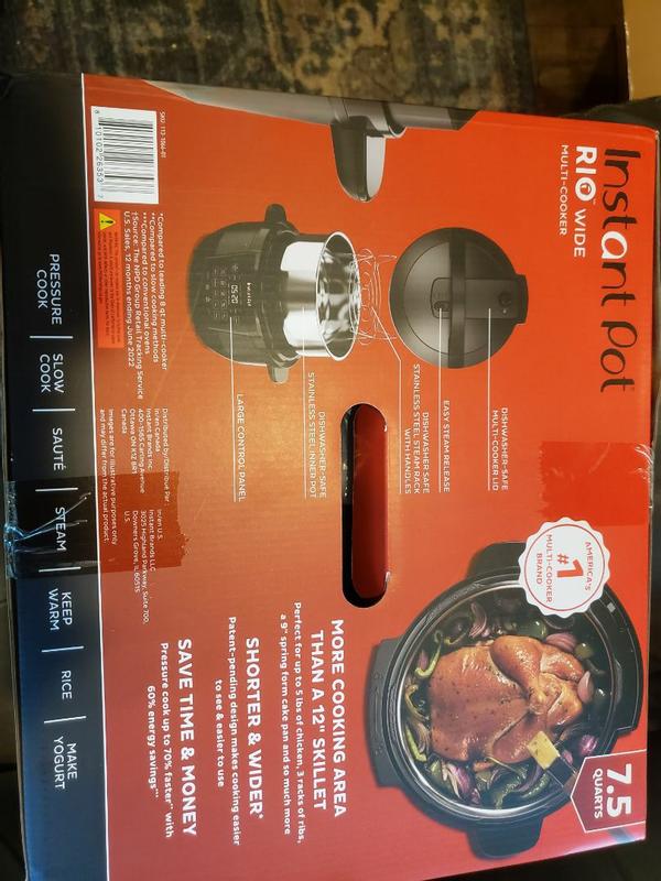 Instant Pot RIO WIDE Plus 7.5Qt 7-in-1 Electric Pressure Cooker & Multi- Cooker Black 113-1020-01 - Best Buy