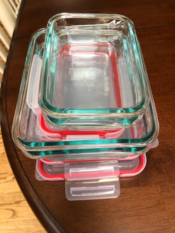 Pyrex Freshlock 2pc Glass Value Pack Rectangle Baking Dish Red
