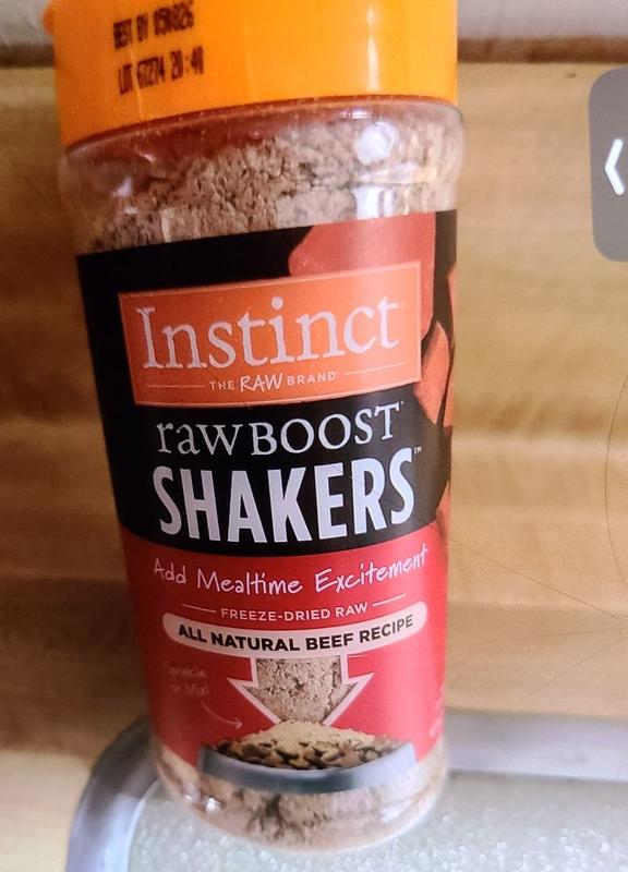 Raw Boost Shakers Beef Freeze Dried Dog Food Topper Instinct Pet Food