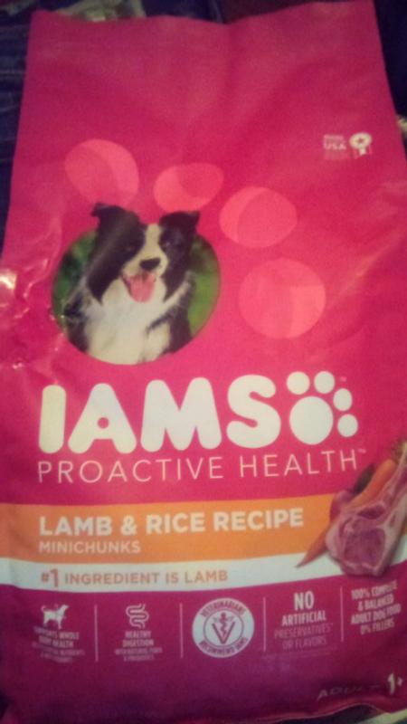 Iams dog food shop red bag