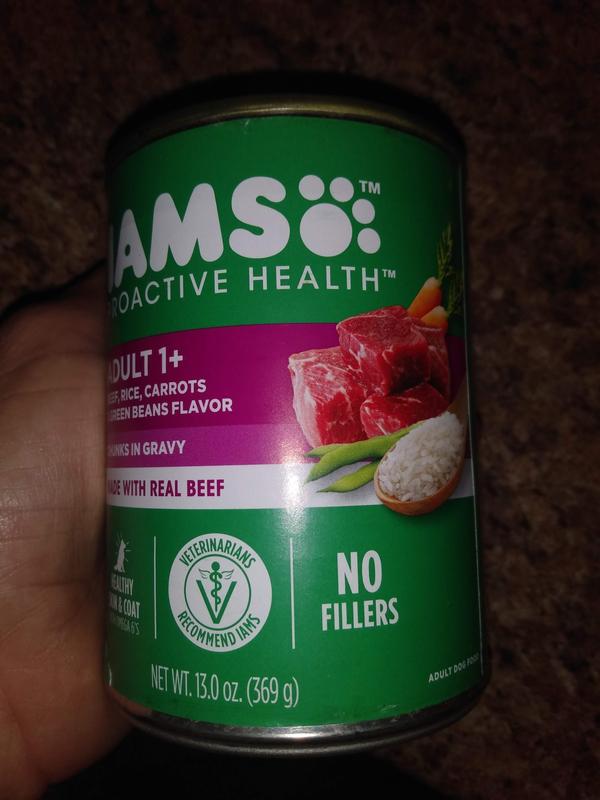 IAMS PROACTIVE HEALTH Adult Wet Dog Food Beef Rice Carrots Green Beans Flavour Chunks in Gravy