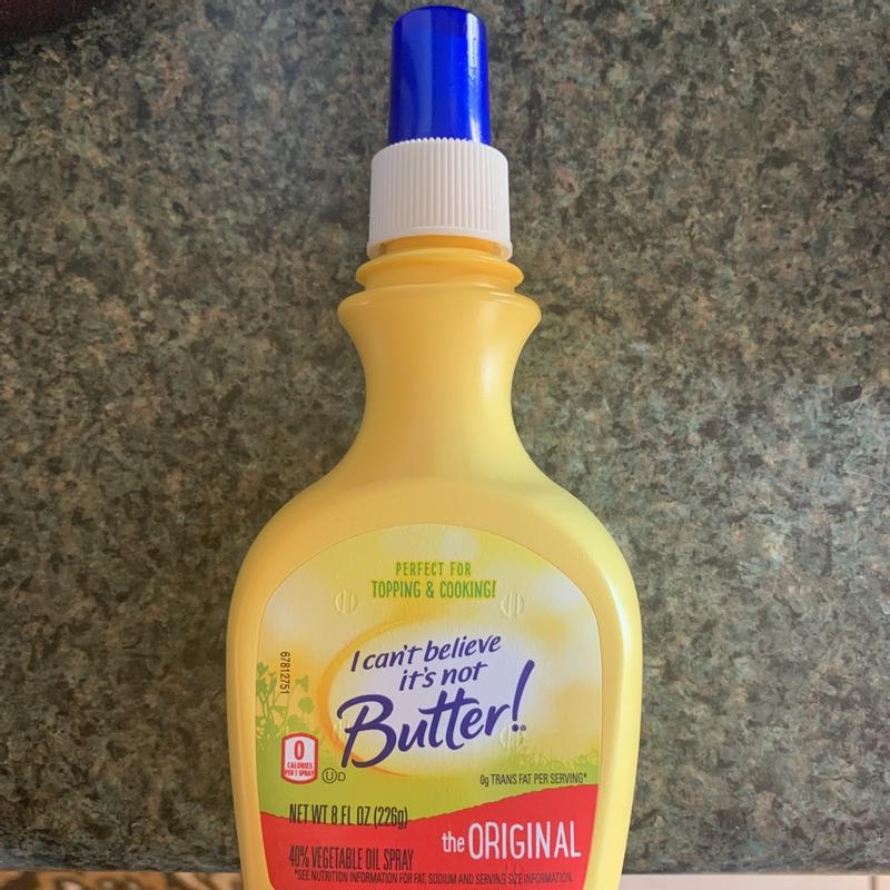 I Can't Believe It's Not Butter! Cooking Spray, 12 oz Bottle (Shelf-Stable)