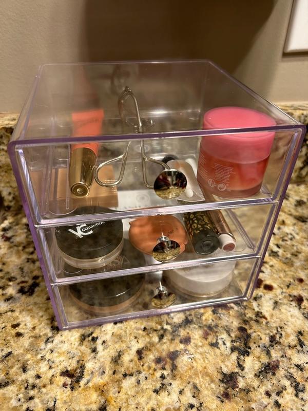 Customer photo for "Great quality 3 drawer clear organizer"