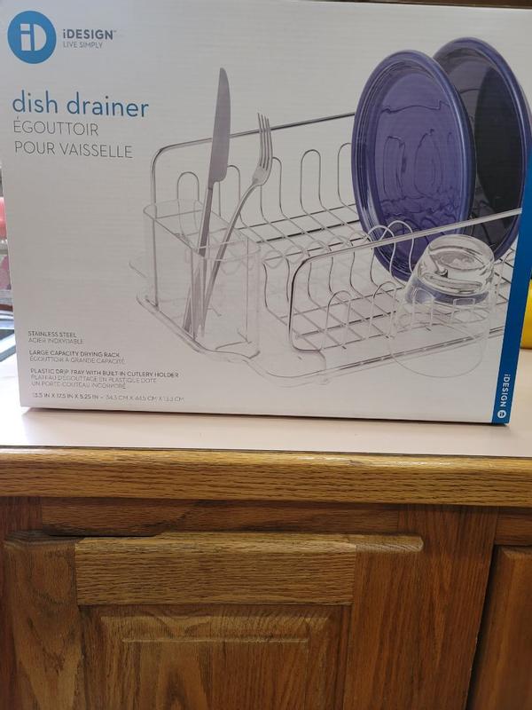 iDesign 17.5-in W x 13.3-in L x 5.2-in H Steel Dish Rack and Drip