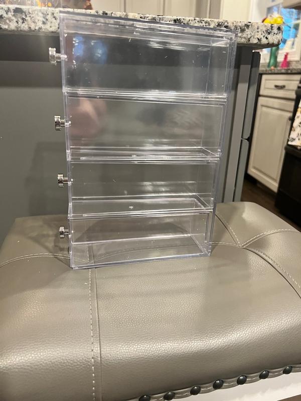 Clear Drawers Tower, 4 Drawer Flip, 2.75 x 7 x 10