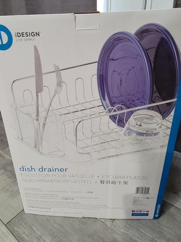 iDesign 17.5-in W x 13.3-in L x 5.2-in H Steel Dish Rack and Drip