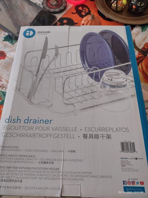 iDesign 17.5-in W x 13.3-in L x 5.2-in H Steel Dish Rack and Drip