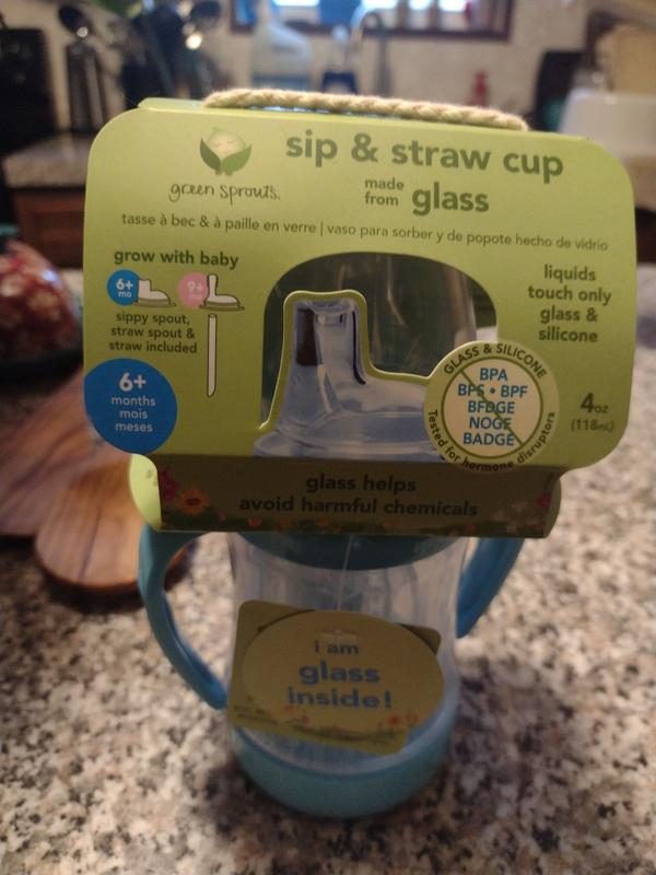 Sprout Ware Sip Straw Cup Made From Plants Glass Green Sprouts