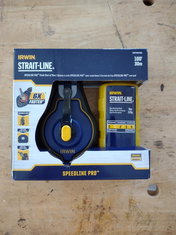 Irwin 2031318DS Strait-Line® Speed-Line Pro Chalk Reel (3.5:1) - 100 Feet -  Carded