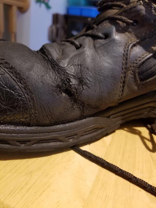 Damaged on sale safety shoes